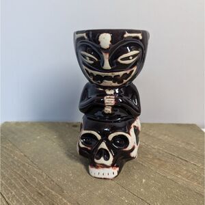 Vintage-Style Tiki Skull Mug – 6" Ceramic Polynesian Barware Cup Tikisou